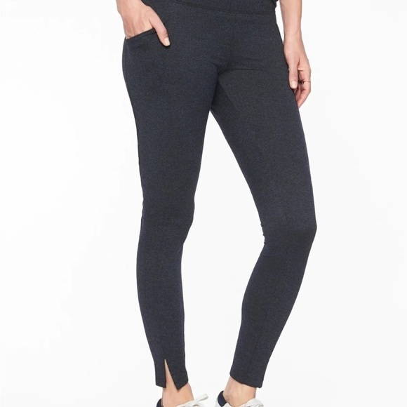 ATHLETA HERRINGBONE MERCER TIGHT Black Legging Workout Sz XS - Picture 3 of 15